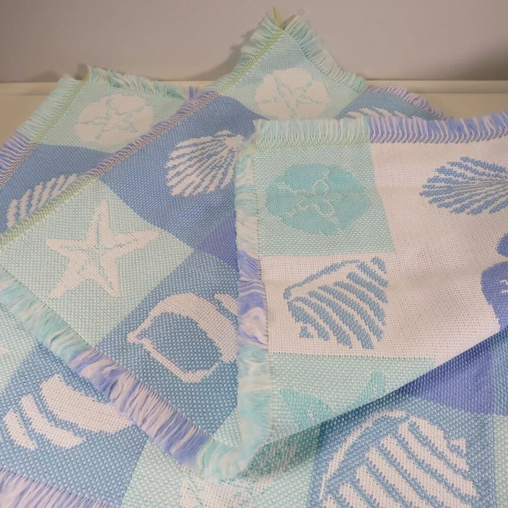 Sea Shell woven placemats w fringe  (soft) 20x14